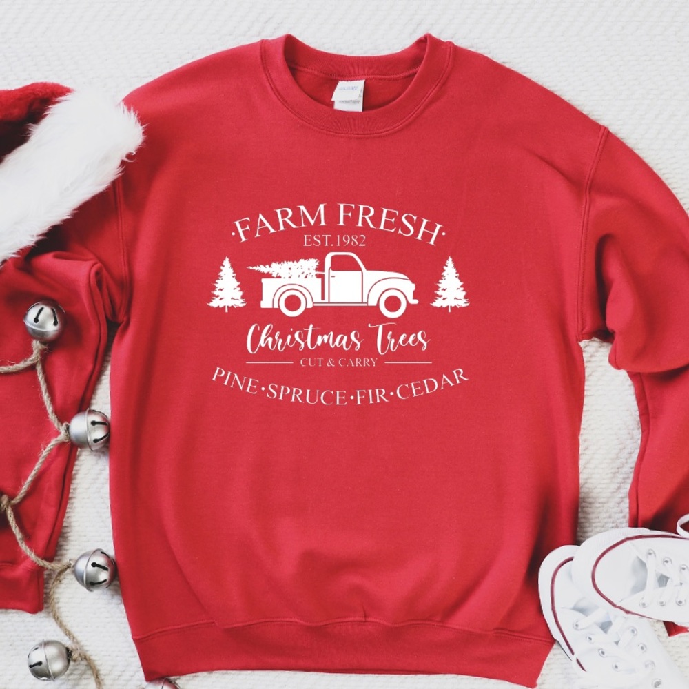 🎅🏽Farm Fresh Christmas Trees Holiday Sweatshirt - Picture 1 of 1